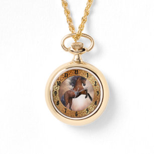 Friesenpferd mit scheußlichen Wolken Armbanduhr