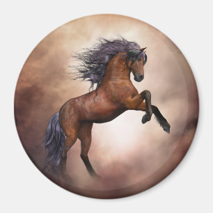 Friesenpferd mit scheußlichen Wolken Magnet