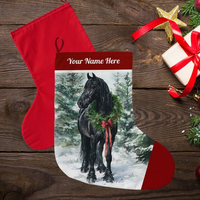 Friesian Christmas Strumpf for Horse Lovers Großer Weihnachtsstrumpf (Von Creator hochgeladen)