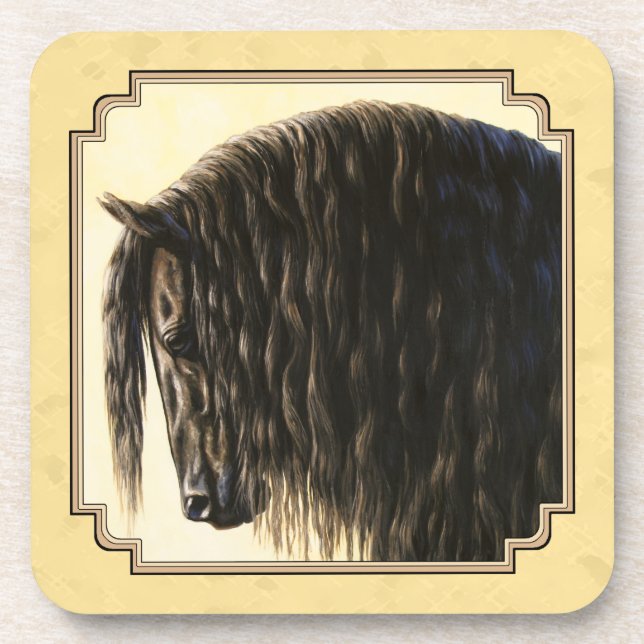 Friesian Draft Horellow Getränkeuntersetzer (Vorderseite)