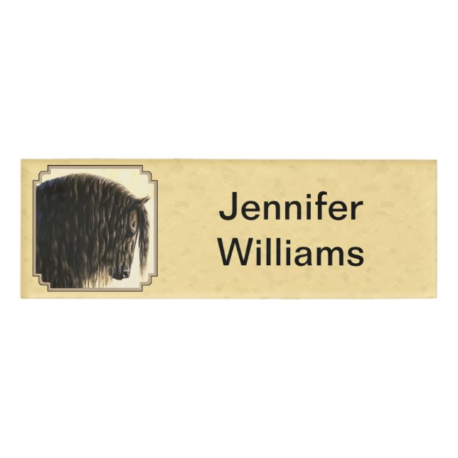 Friesian Draft Horellow Namenschild (Vorderseite)