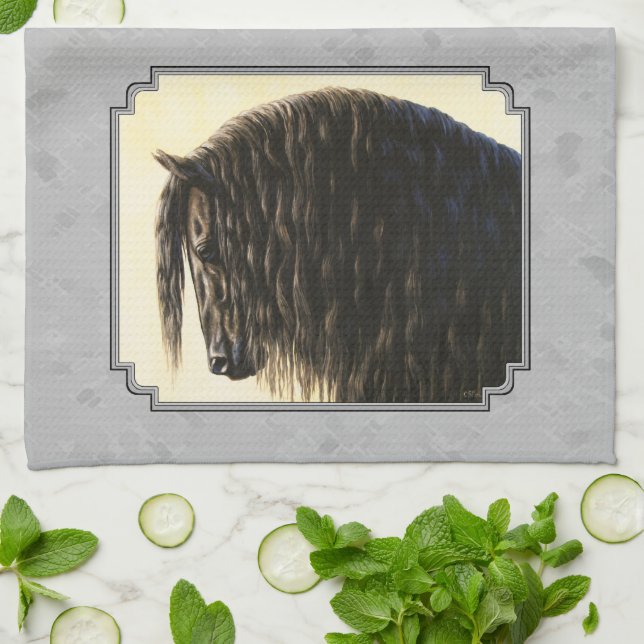 Friesian Draft Horse Silver Gray Handtuch (Gefaltet)