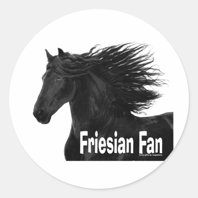 Friesian Fan Runder Aufkleber (Vorderseite)
