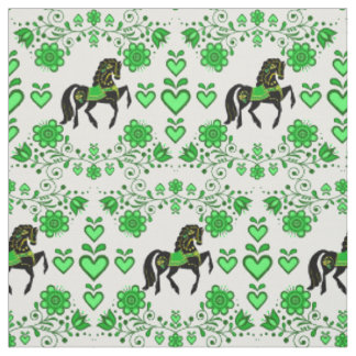 Friesian/Frisian Folk Pferd green/black, herzen, 4 Stoff