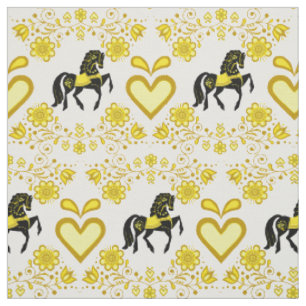Friesian/Frisian Folpferd gold/black 4" Stoff