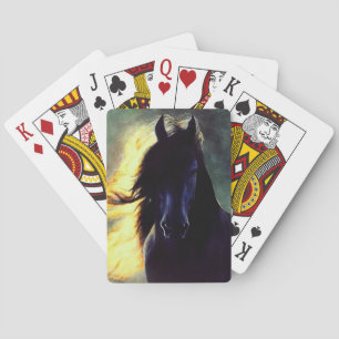 Friesian Glow, Friesian Ross, schwarzer Hengst/mar Spielkarten