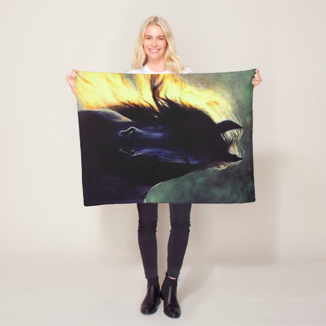 Friesian Glow, friesisches Pferd, schwarzer Hengst Fleecedecke (Beispiel)