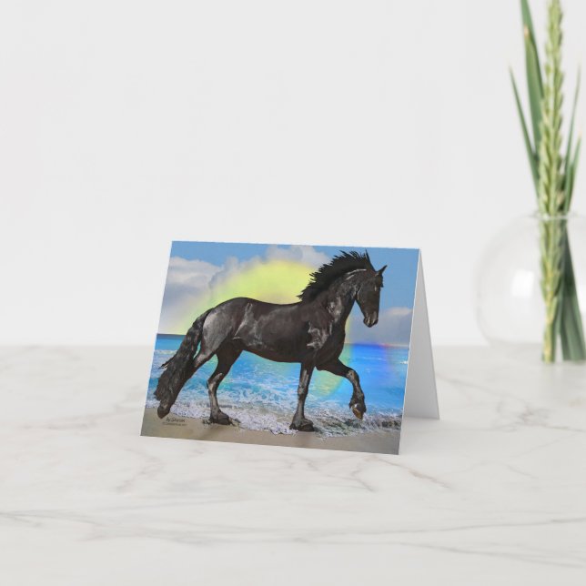 Friesian Horse Beach Karte (Vorderseite)