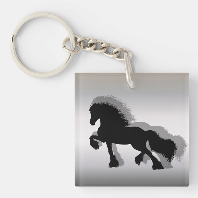 Friesian Horse / Fries Paard Schlüsselanhänger (Vorderseite)