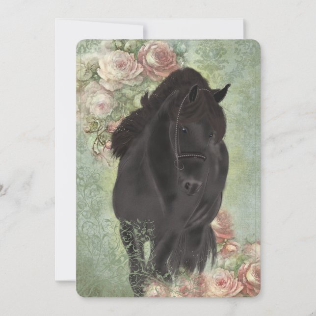 Friesian Horse - Grußkarte Dankeskarte (Vorderseite)