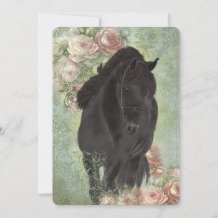 Friesian Horse - Grußkarte Dankeskarte