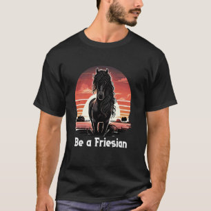 Friesian Horse Lover Majestic Friesian Horn Ridin T-Shirt