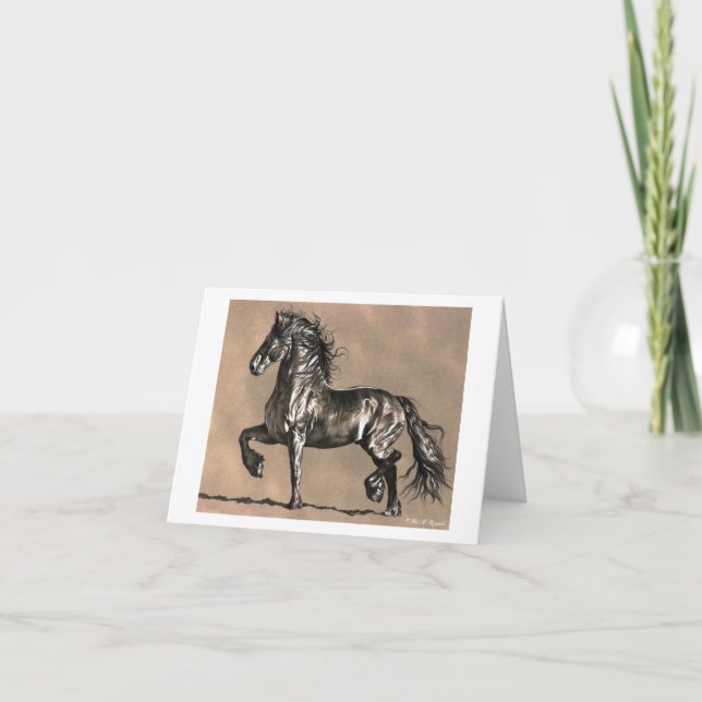Friesian Horse Note Card Karte (Vorderseite)