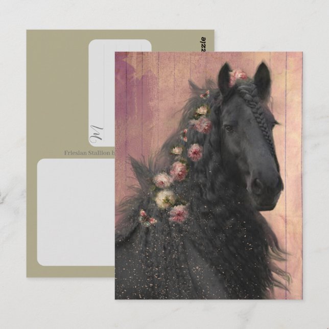 Friesian Horse - Postcard Postkarte (Vorne/Hinten)