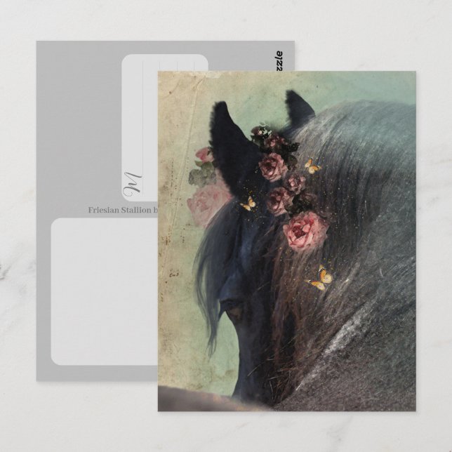 Friesian Horse - Postcard Postkarte (Vorne/Hinten)