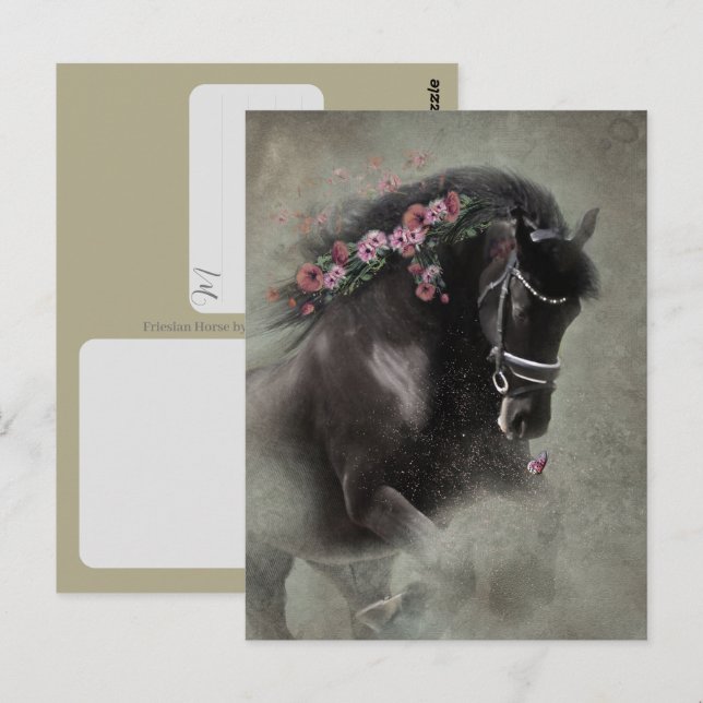 Friesian Horse - Postcard Postkarte (Vorne/Hinten)