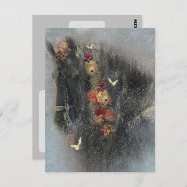 Friesian Horse - Postcard Postkarte (Vorne/Hinten)