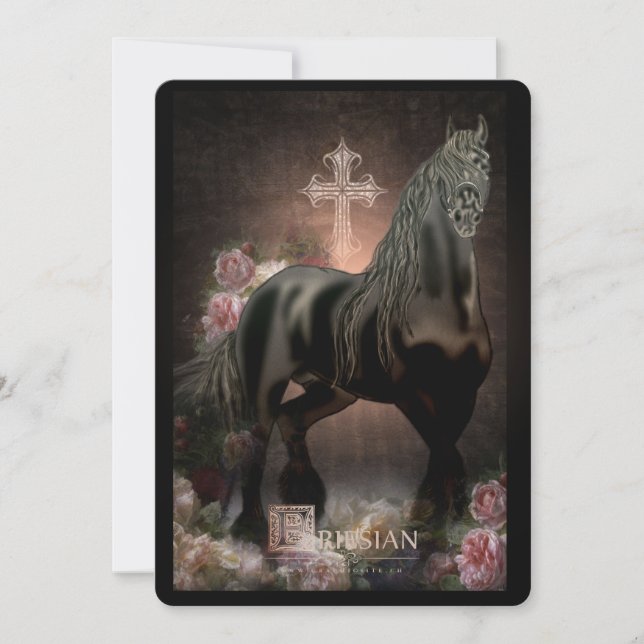 Friesian in Heaven - Grußkarte Dankeskarte (Vorderseite)