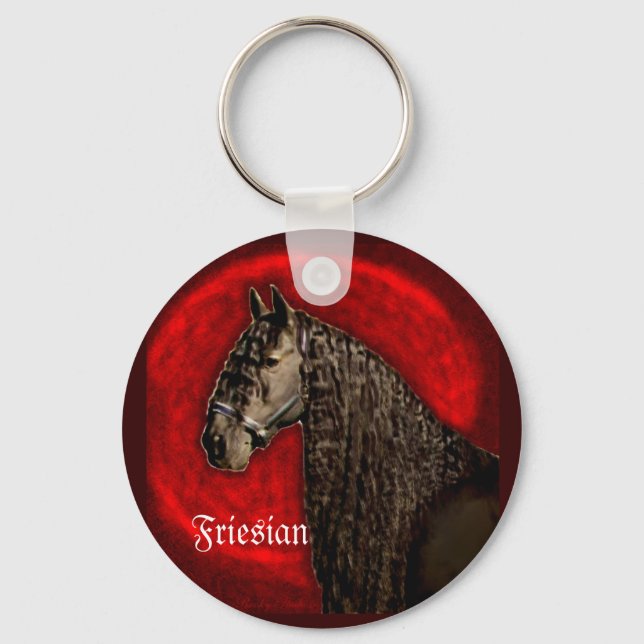 Friesian Portrait Schlüsselanhänger (Vorderseite)