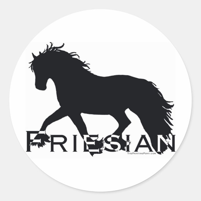Friesian Runder Aufkleber (Vorderseite)