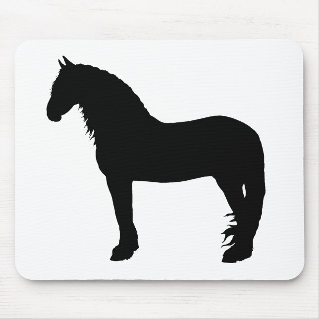 Friesische Pferde-Silhouette stehend, Hengst - png Mousepad (Vorne)