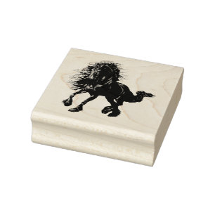 Friesischer, schwarzer Hengst, ich Liebe mein Frie Gummistempel