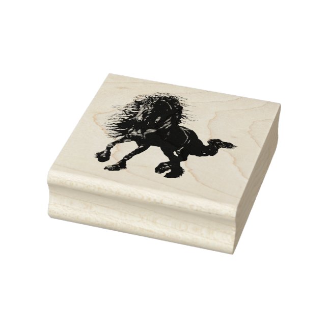 Friesischer, schwarzer Hengst, ich Liebe mein Frie Gummistempel (Stempel)
