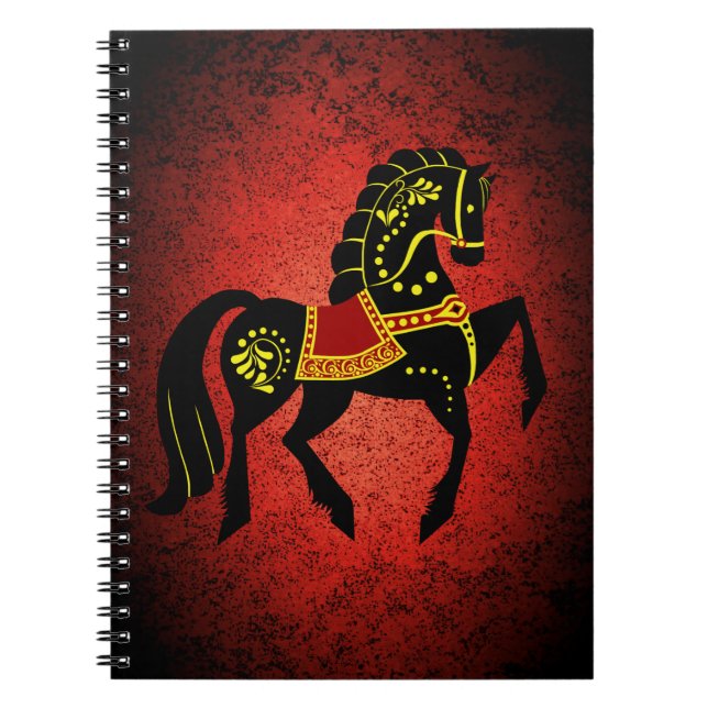 Friesischer schwarzer Stallion/schwarze Schönheit, Notizblock (Vorderseite)