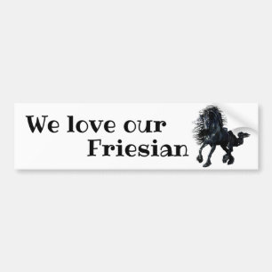 Friesischer, schwarzer Stallion/wir Liebe unser Autoaufkleber