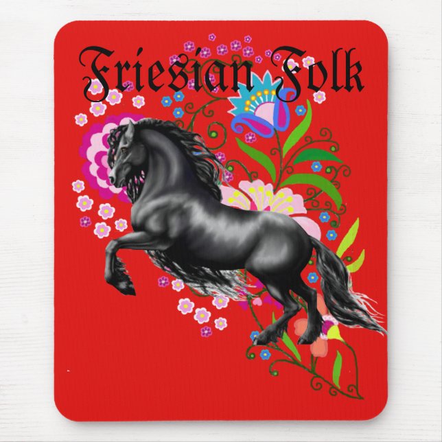 friesisches Hengstpferd, Blume Mousepad (Vorne)