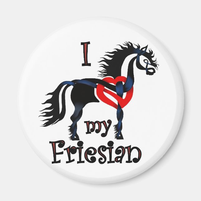 friesisches Pferd, keltisches Design Magnet (Vorne)