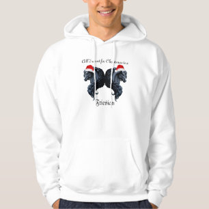 Friesisches Pferd, schwarze Stallionsschönheit Hoodie