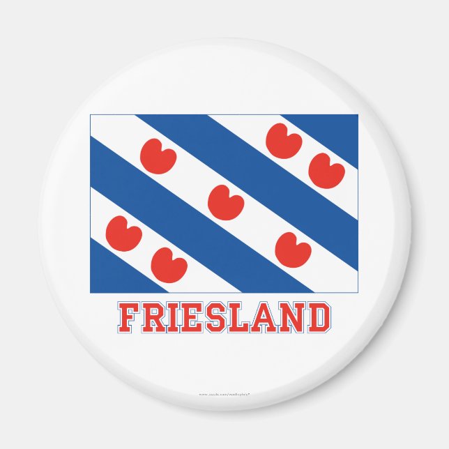 Friesland-Flagge mit Namen Magnet (Vorne)
