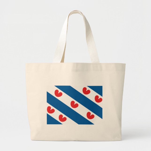 Friesland-Flaggen-Taschen-Tasche Jumbo Stoffbeutel (Vorne)
