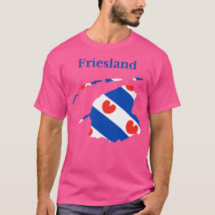 Friesland Province Map Flag Niederlande T-Shirt