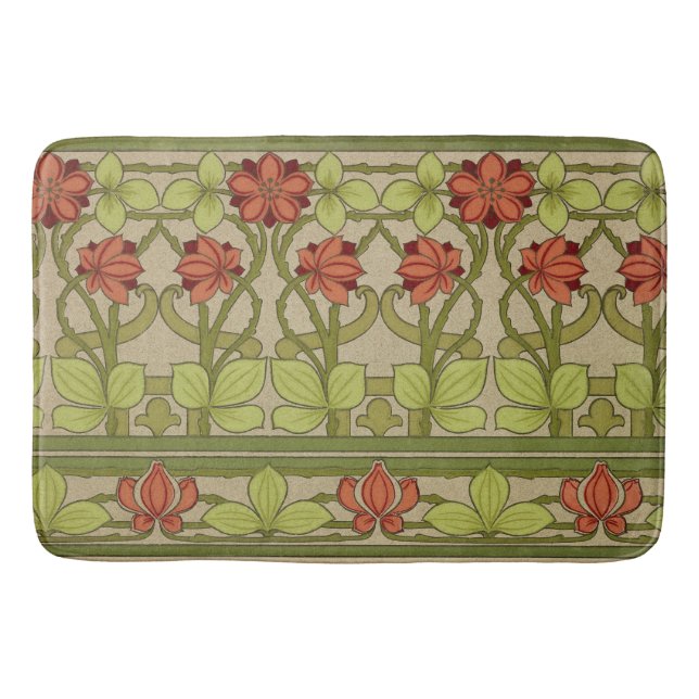 Frieze Border Art Nouveau Floral Badematte (Vorderseite)