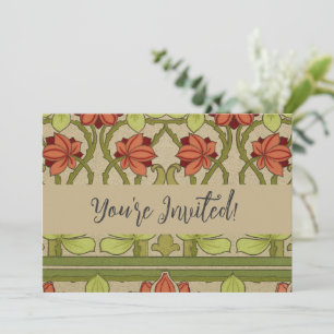 Frieze Border Art Nouveau Floral Einladung