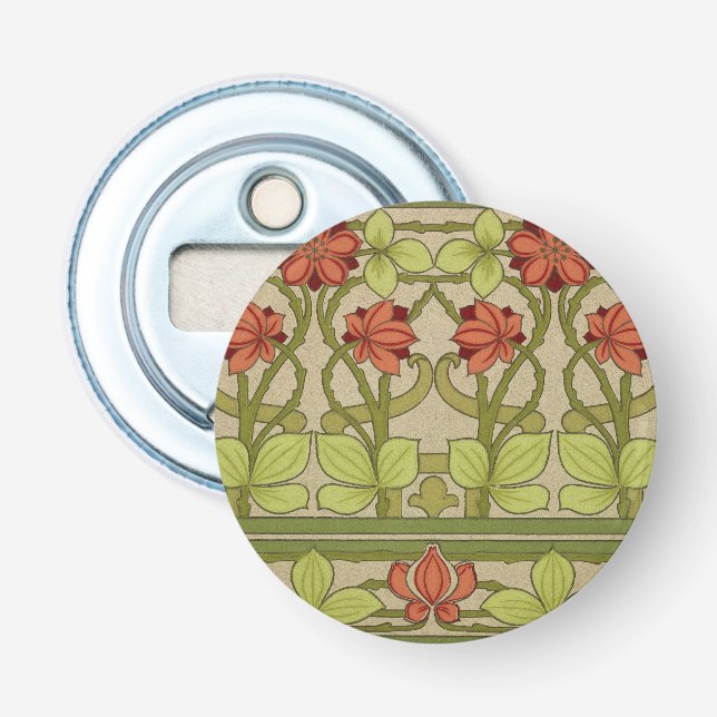 Frieze Border Art Nouveau Floral Flaschenöffner (Vorderseite)