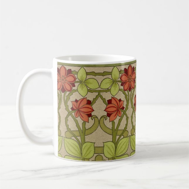 Frieze Border Art Nouveau Floral Kaffeetasse (Links)