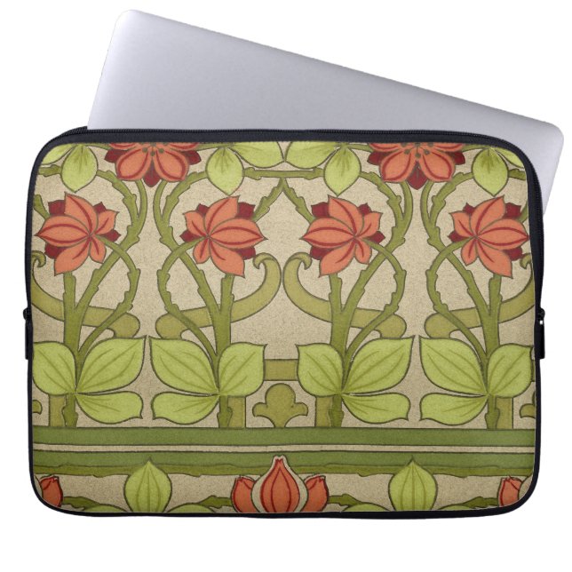 Frieze Border Art Nouveau Floral Laptopschutzhülle (Vorderseite)