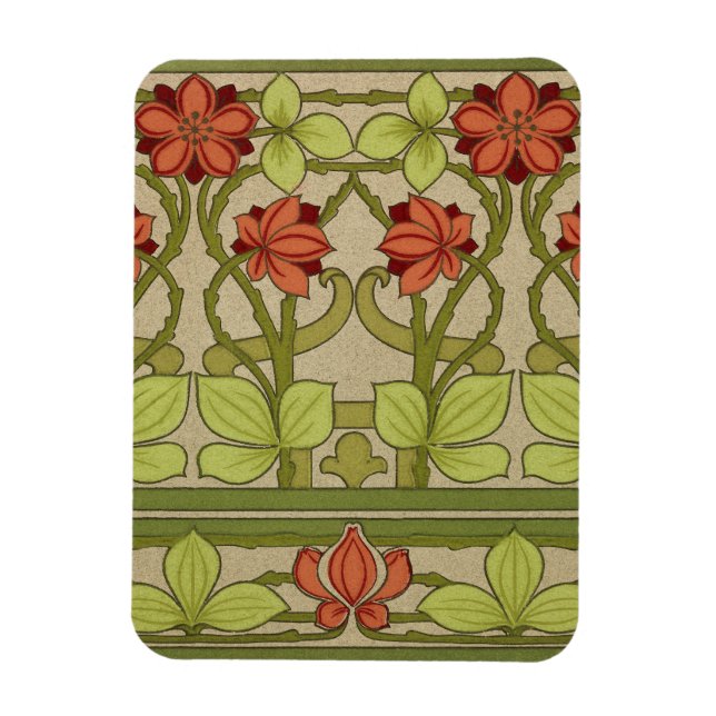 Frieze Border Art Nouveau Floral Magnet (Vertikal)
