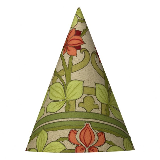 Frieze Border Art Nouveau Floral Partyhütchen (Vorderseite)