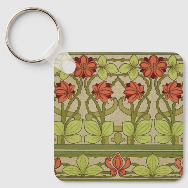 Frieze Border Art Nouveau Floral Schlüsselanhänger (Vorderseite)