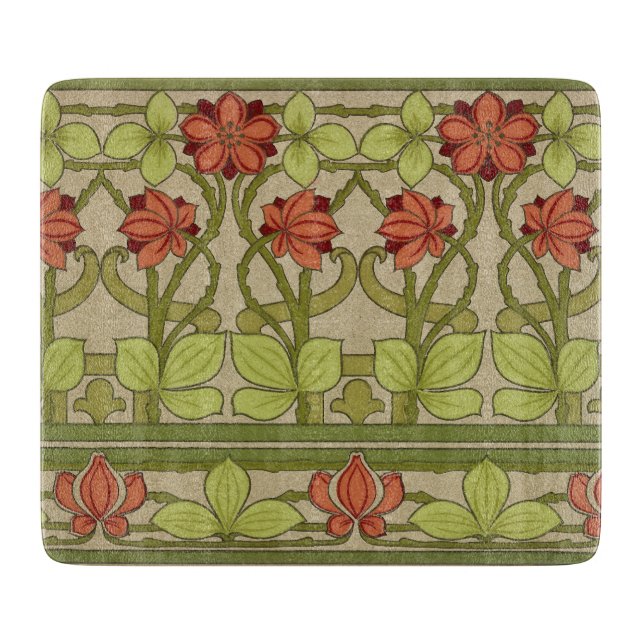 Frieze Border Art Nouveau Floral Schneidebrett (Vorderseite)