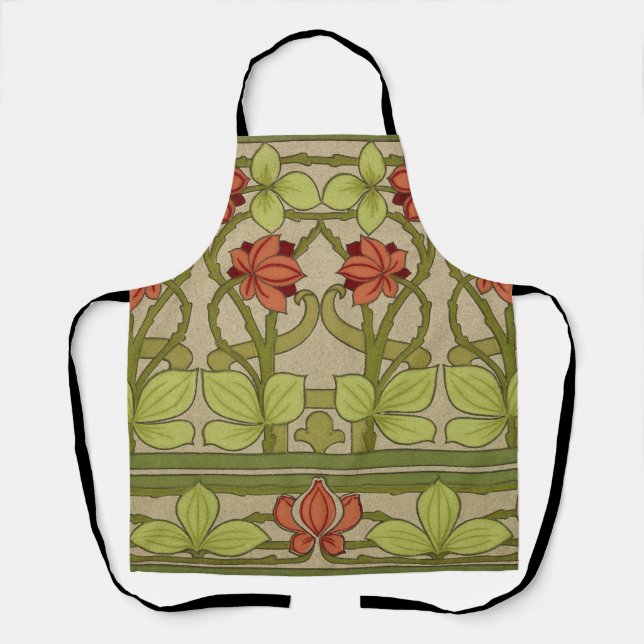 Frieze Border Art Nouveau Floral Schürze (Vorderseite)