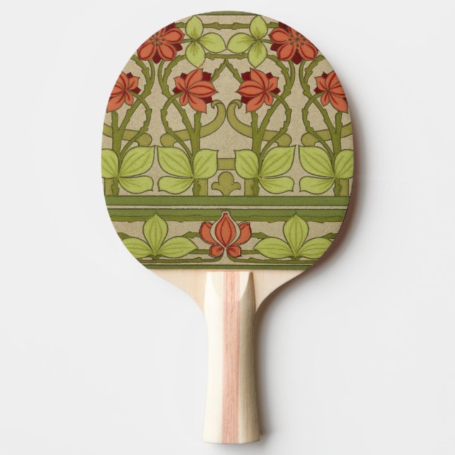 Frieze Border Art Nouveau Floral Tischtennis Schläger (Vorderseite)