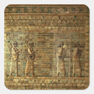 Frieze der Bogenschützen der persischen Königswach Quadratischer Aufkleber