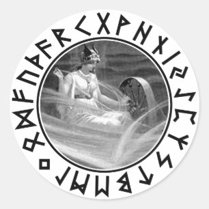 Frigg Rune-Schild Runder Aufkleber