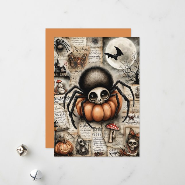 Fright & Delight Halloween Feiertagskarte (Vorderseite/Rückseite Beispiel)