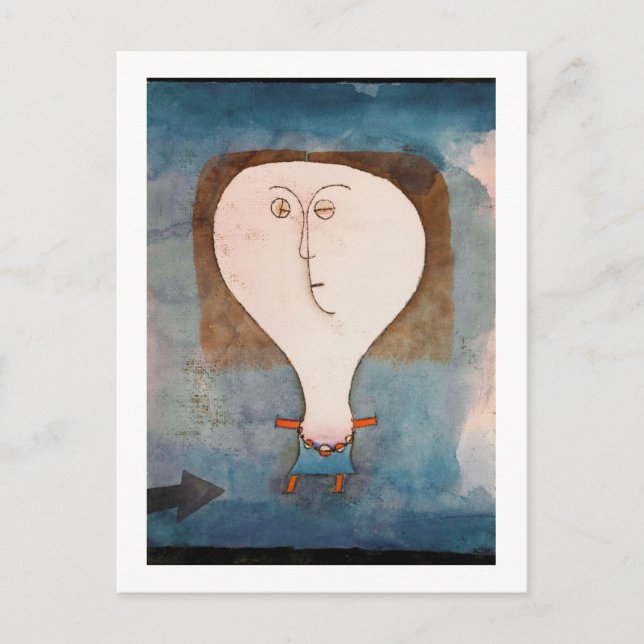 Fright eines Mädchens, Klee Postkarte (Vorderseite)